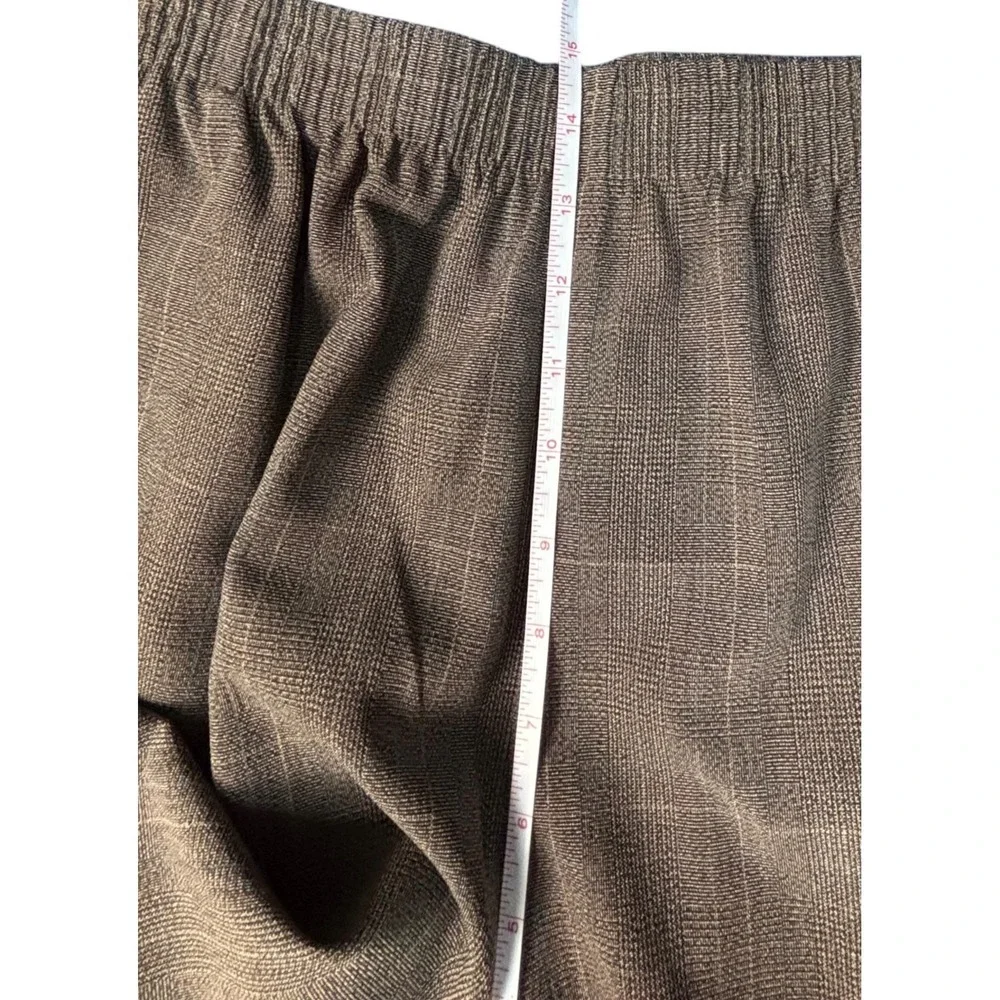 Vtg Donnkenny Woman Size 22W Choco Turq Plaid Striped Dress Slacks Elastic NWT - Picture 6 of 9
